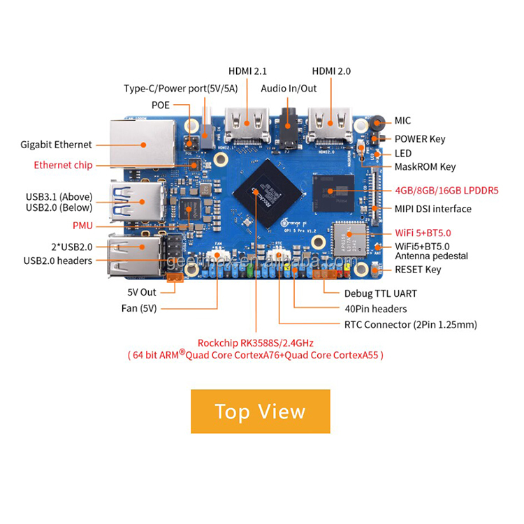 Oranje Pi 5 Pro 4GB 8GB 16GB R - Orange Pi 5 Plus 16Gb recensie en prijs